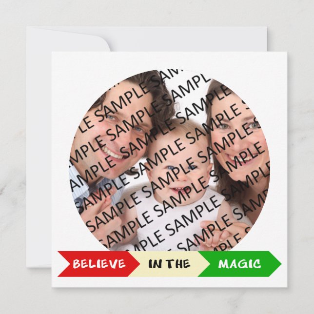 Croyez en la magie du Carte photo plat de Noël (Devant)