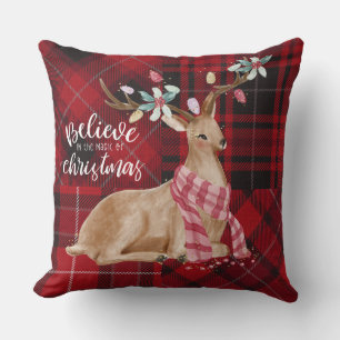 Croyez en la magie du Coussin rouge de Noël