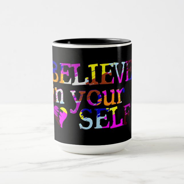 Croyez en vous-même nom personnalisé mug (Centre)