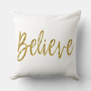 Croyez Faux Gold Foil Coussin