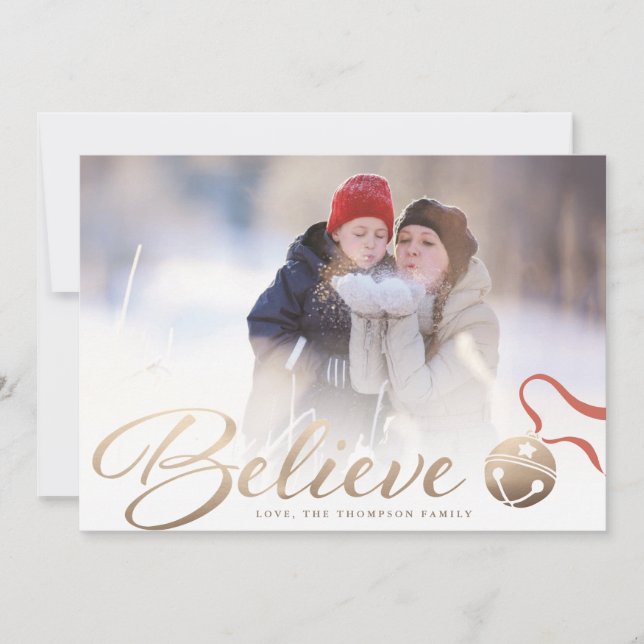 Croyez la carte photo de Noël (Devant)