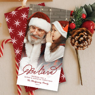 Croyez le carte photo élégant de vacances de Noël