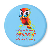 Croyez-le et vous le verrez OBSERVE Owl Magnet