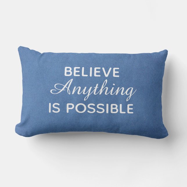 Croyez Que Tout Est Possible Blue Lumbar Coussin (Recto)