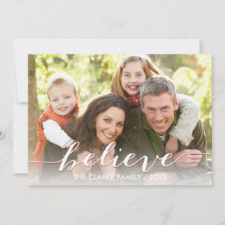 Croyez Simplement Carte photo De Vacances | Rouge
