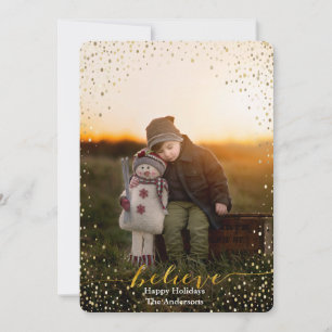 Croyez Sparkling Faux Foil Script Carte pour les