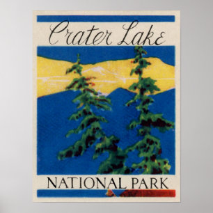 Cru - affiche de voyage de l'Orégon de lac crater