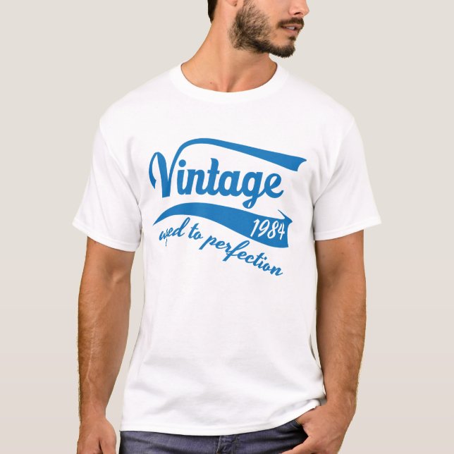Cru âgé à l'anniversaire 1984 de T-shirt de (Devant)