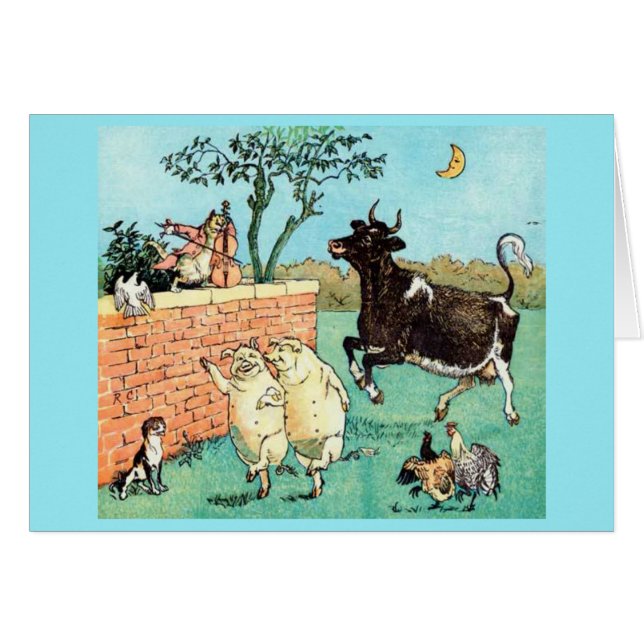 Cru - animaux dansant sous la lune, (Devant horizontal)