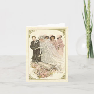 Cru, carte pour notes de mariage d'Edwardian