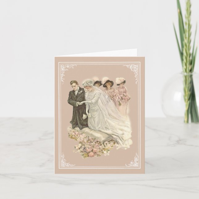 Cru, carte pour notes de mariage d'Edwardian (Devant)