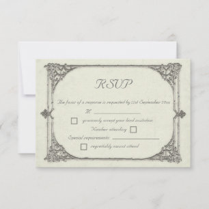 Cru/cartes antiques de réponse du style RSVP de