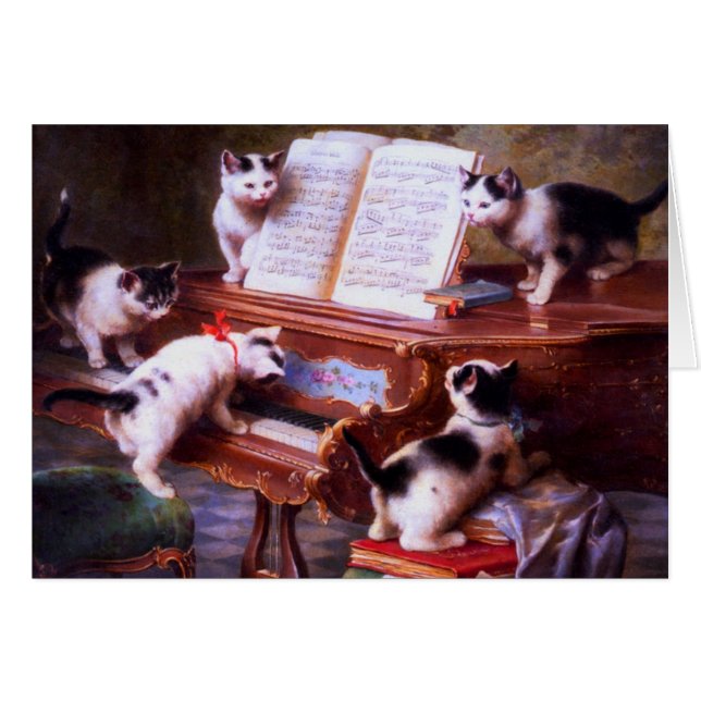 Cru - chatons au jeu sur un piano, (Devant horizontal)