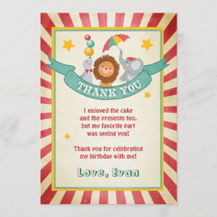 Cru de carnaval de carte de remerciements