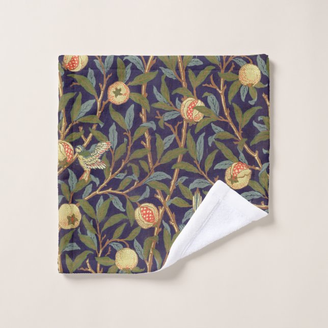 Cru d'oiseau et de grenade de William Morris (Gant de toilette)