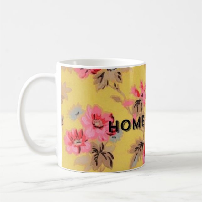 Cru drôle de jaune de tasse floral (Gauche)