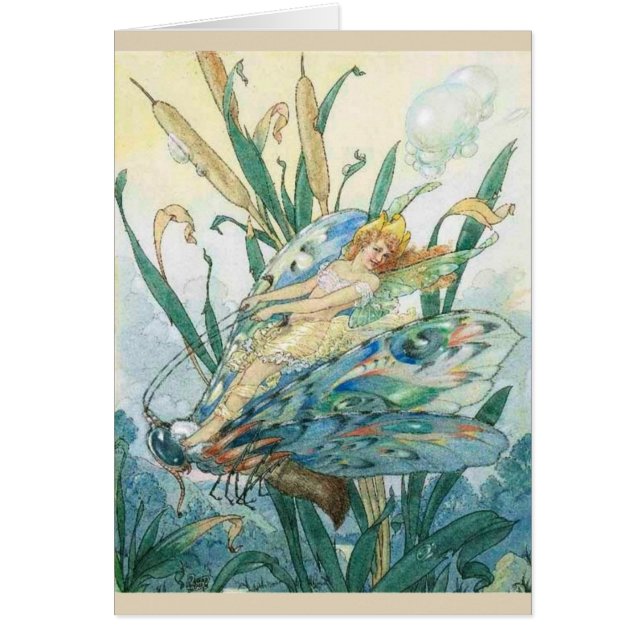 Cru - fée montant un papillon - (Devant)