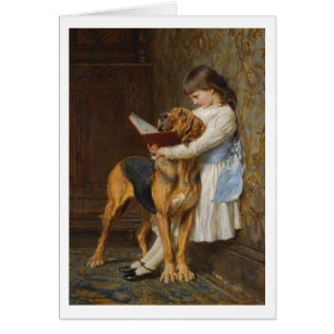 Cru - fille lisant à son chien,