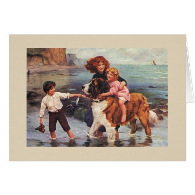 Cru - jour de plage avec un St Bernard, (Devant horizontal)