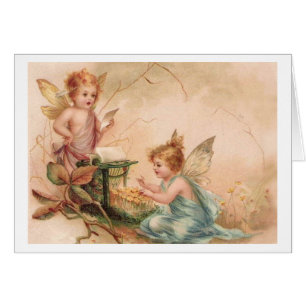 Cru - petits anges dans rose et bleu,