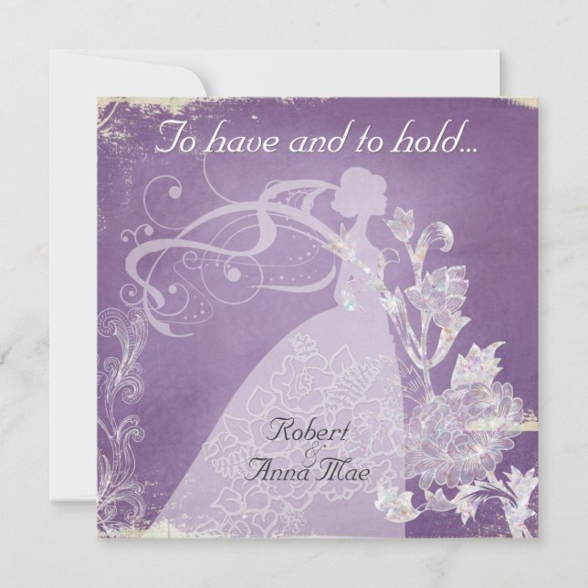 Cru pourpre à avoir et invitation de mariage de (Devant)