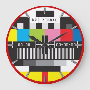 cru TV aucune horloge de carte de signal ronde
