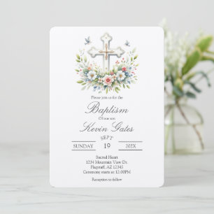 Crucifix invitation de baptême