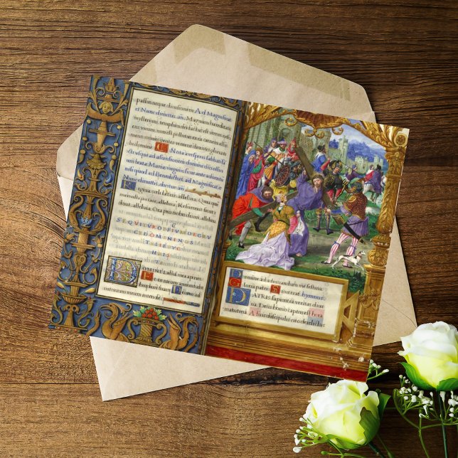 Crucifixion Calvaire Croix Jésus Lent Carte Pâques (Way of the Cross Lent Renaissance Catholic Christian Card)