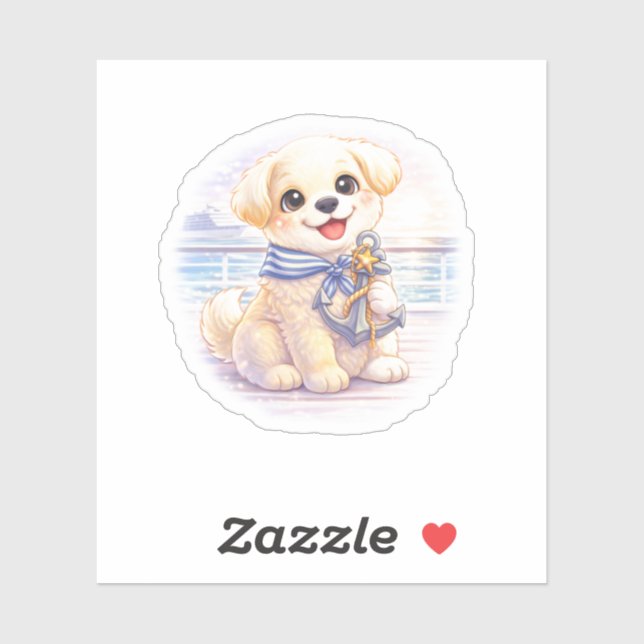 Cruise Puppy Anchor Die-Cut Sticker (Feuille)