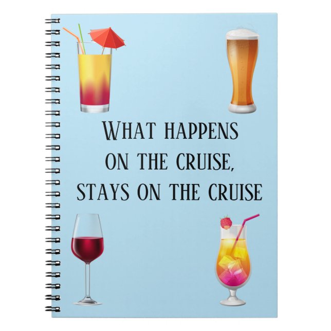Cruise Vacation Journal Drôle Carnet Cocktails (Devant)