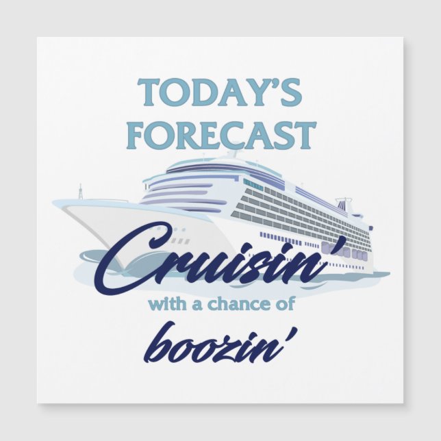 Cruisin' & Boozin' Square Cruise Door Magnet (Devant)