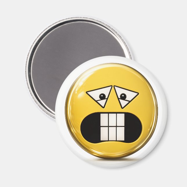 Crunchy 3D Emoji Round Magnet (Recto/Verso)