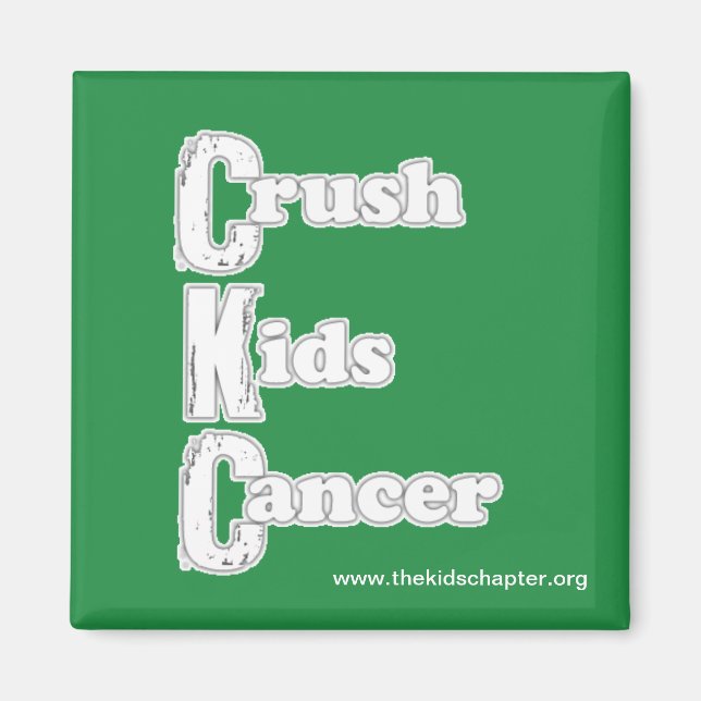 "Crush Kids Cancer" Aimant vert (Devant)