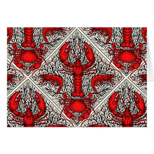 Crustacés en rouge, noir et ivoire (Devant horizontal)