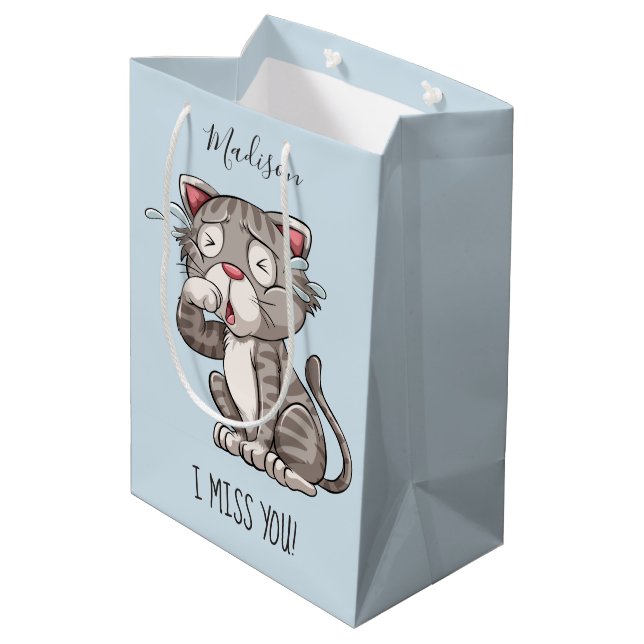 Cry Chat personnalisé nom et couleur sacs cadeaux (Dos Angle)