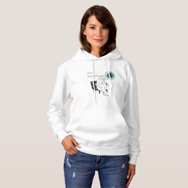 Cry in Aesthetics Sweat à capuche – Croquis d'art  (Devant entier)