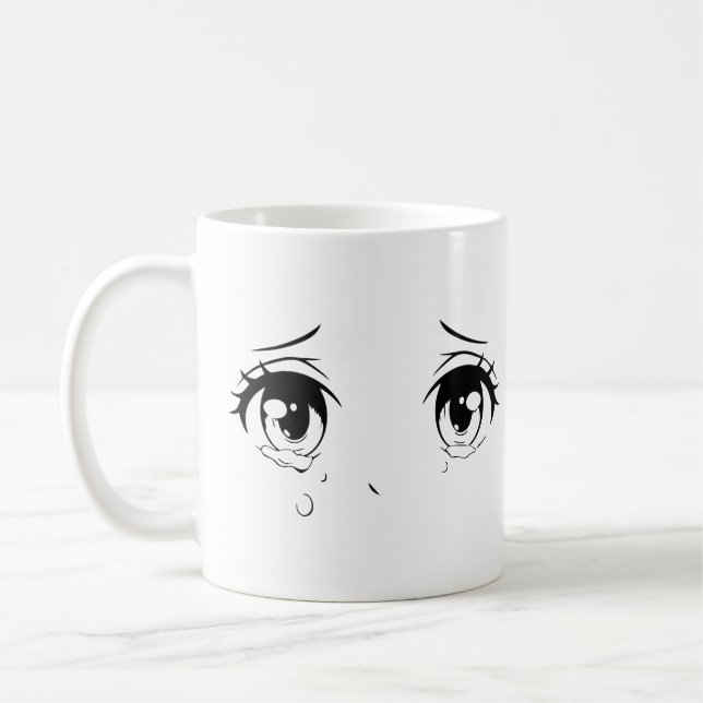 Crying Anime Eyes Mug – Aesthetic Sadcore Design (Gauche)