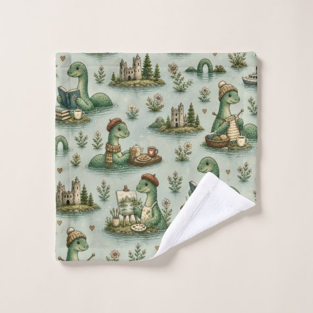 Cryptides confortables Nessie Monstre du Loch Ness (Gant de toilette)