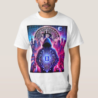 Crypto / Bitcoin furtif T-shirt bleu pourpre bleu