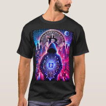 Crypto / Bitcoin furtif T-shirt bleu pourpre bleu