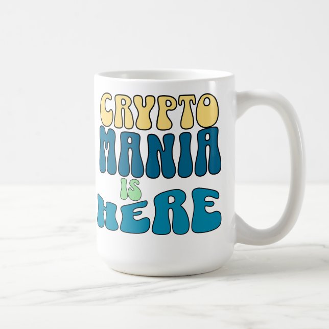 Crypto Mania Retro Blue Mug (Droite)
