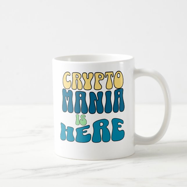 Crypto Mania Retro Blue Mug (Droite)