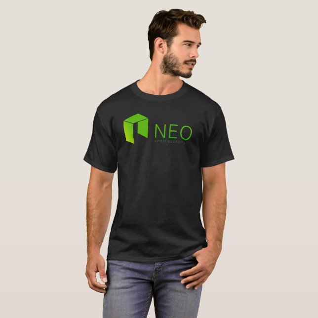Crypto T-shirt de symbole de logo de NÉO- économie (Devant entier)