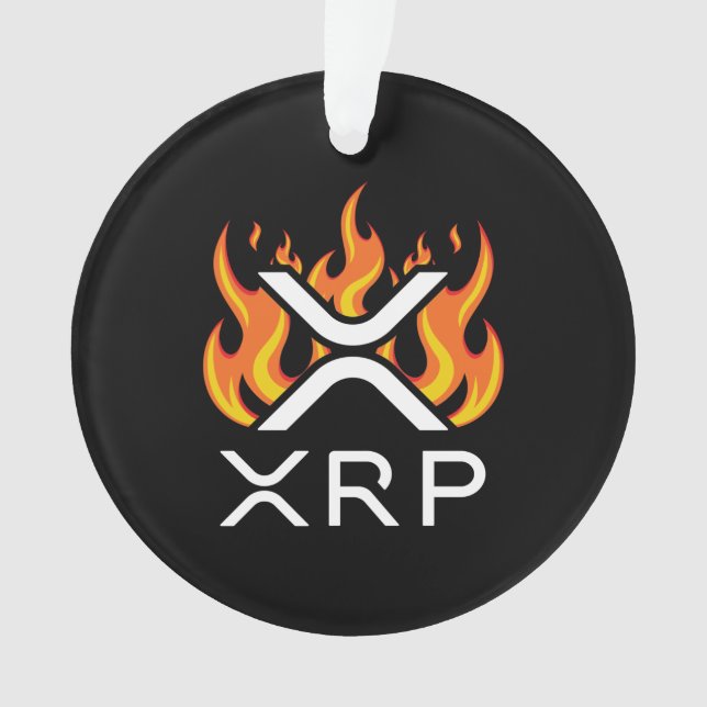 Cryptomonnaie XRP Crypto Orange Flames Flammes Fla (devant)