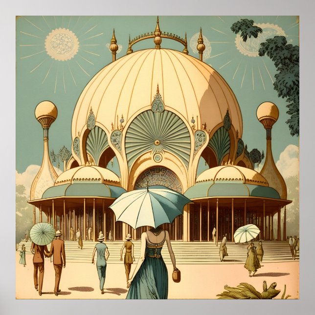 Crystal Palace World Fair, AI Art Poster (Devant)