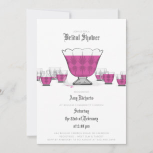 Crystal Punch Bowl Invitation de douche nuptiale