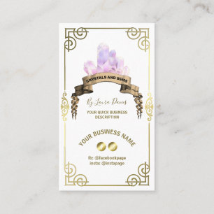 Crystal Shop Carte de visite Blanc Et Or