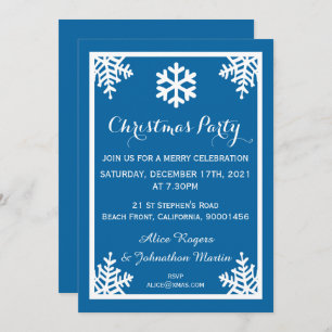 Crystal Snowflake Fête de Noël Invitation