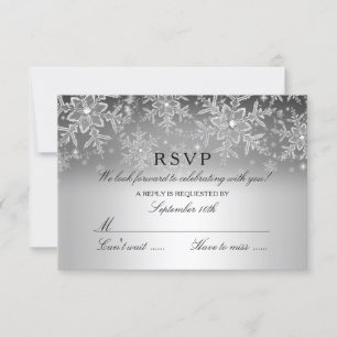 Crystal Snowflake Silver Winter RSVP
