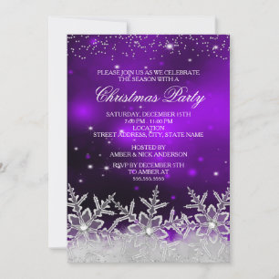 Crystal Snowflake violet Invitation de la fête de 